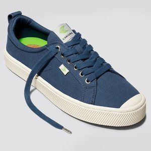 Cariuma Handcrafted Organic Cotton OCA Low Shadow Blue Canvas Sneakers